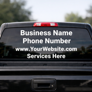 Custom Rear Window Business Vinyl Lettering for Trucks