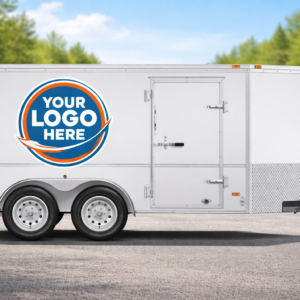 Custom Business logo decals for enclosed trailer