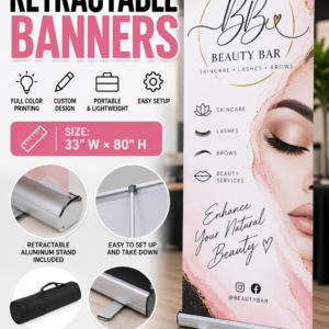 Custom Retractable Banner Stand – Full Color Printed Display